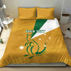 Custom Australia Rugby Bedding Set 2024 Wallabies Grunge Style