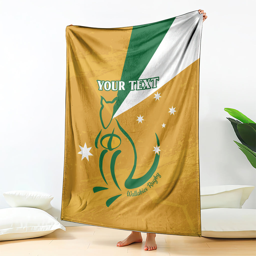 Custom Australia Rugby Blanket 2024 Wallabies Grunge Style