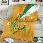 Custom Australia Rugby Blanket 2024 Wallabies Grunge Style