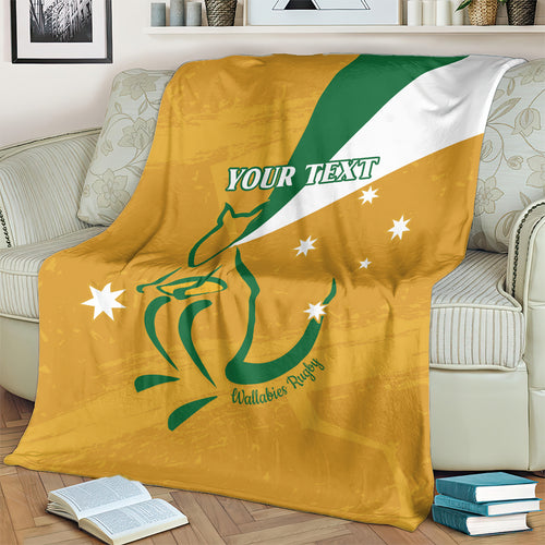 Custom Australia Rugby Blanket 2024 Wallabies Grunge Style