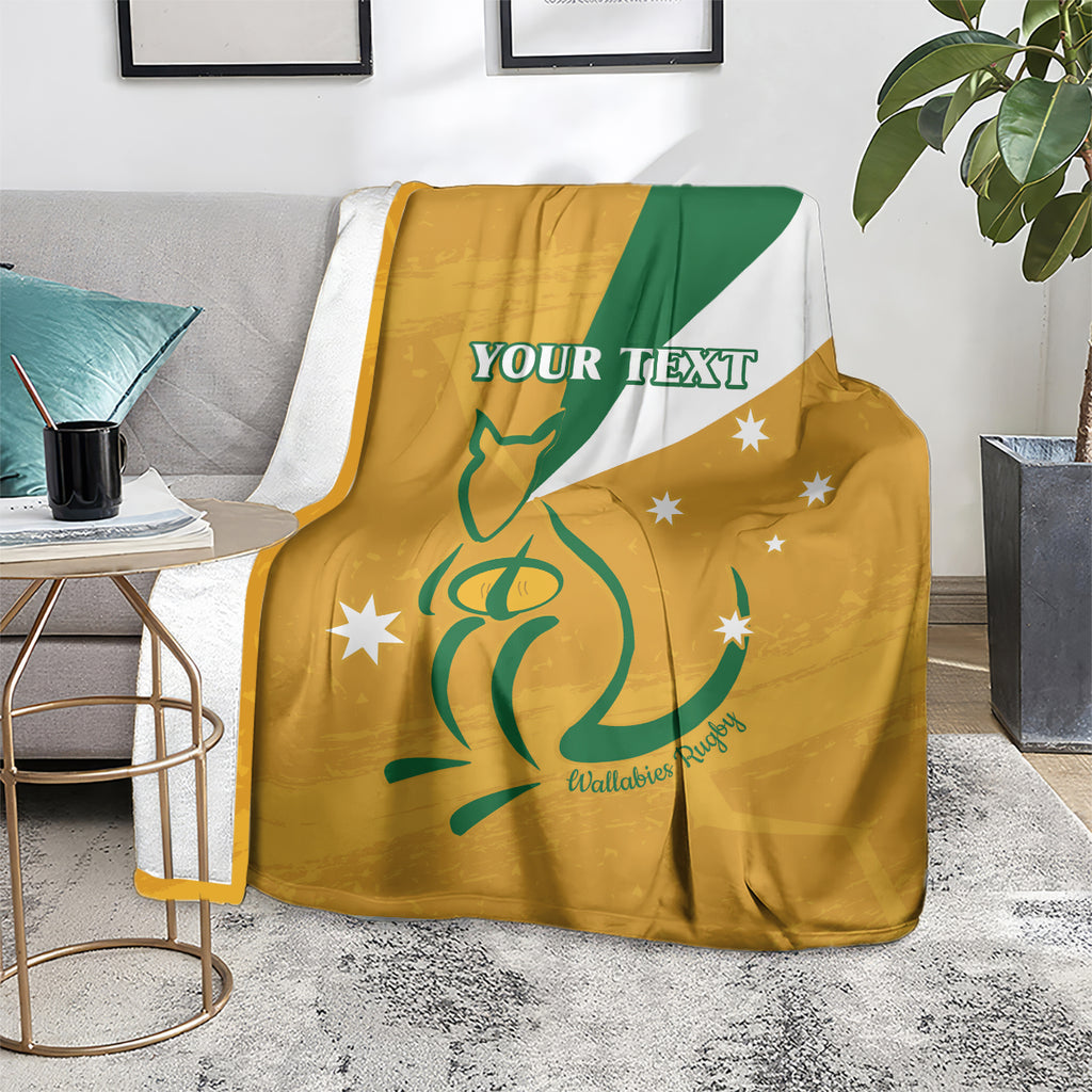Custom Australia Rugby Blanket 2024 Wallabies Grunge Style
