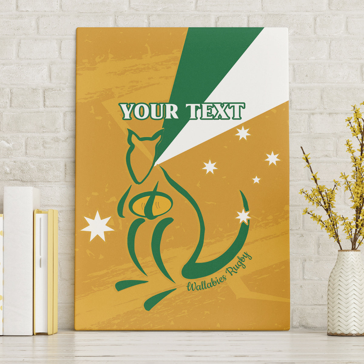 Custom Australia Rugby Canvas Wall Art 2024 Wallabies Grunge Style