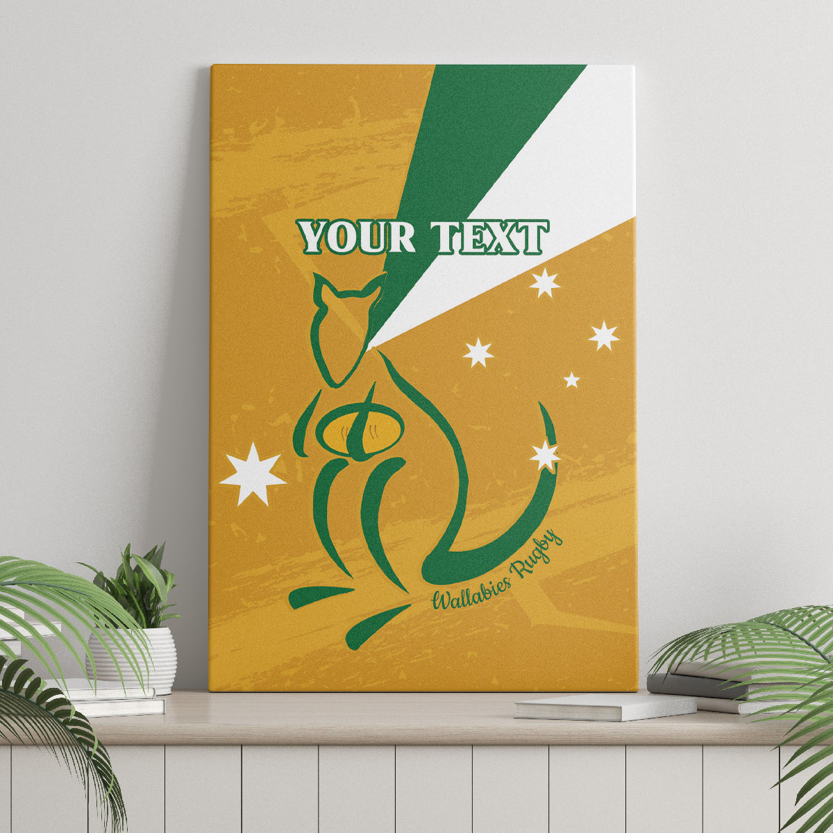 Custom Australia Rugby Canvas Wall Art 2024 Wallabies Grunge Style