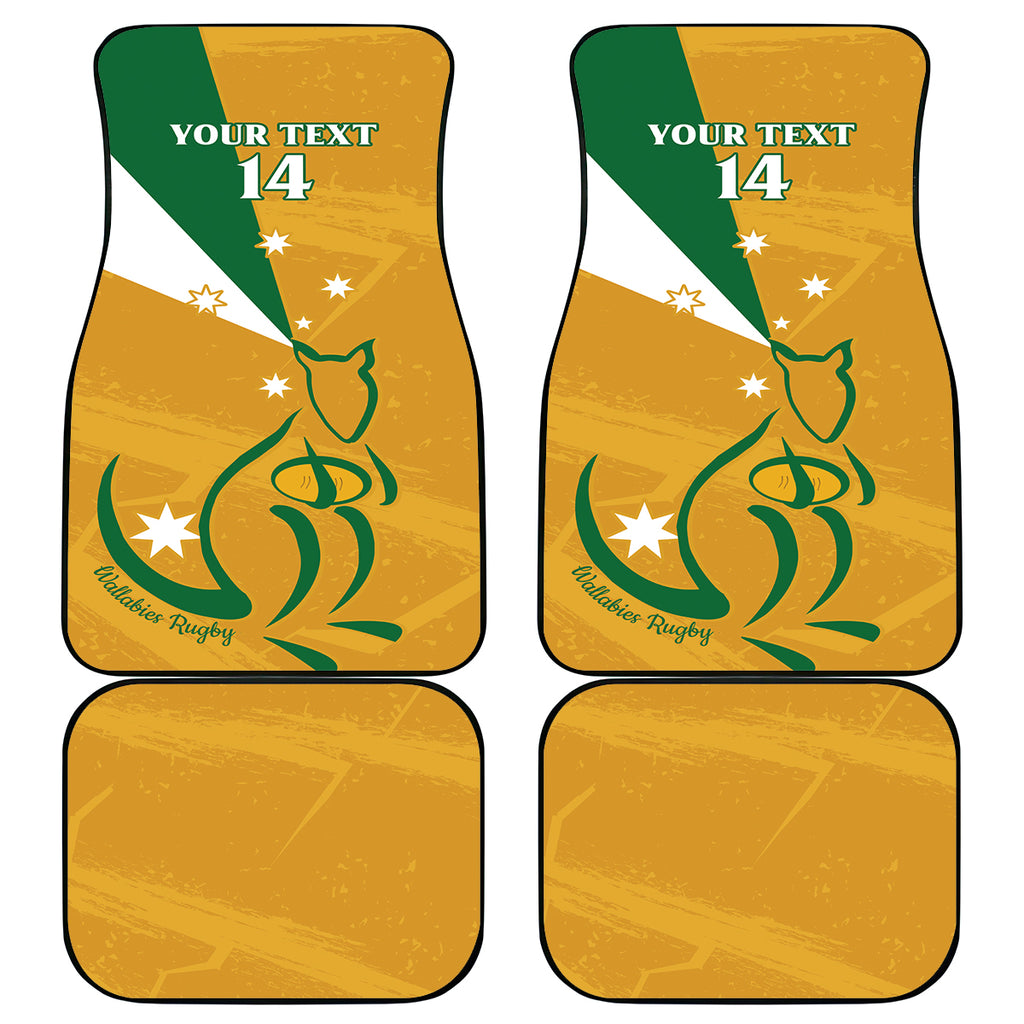 Custom Australia Rugby Car Mats 2024 Wallabies Grunge Style