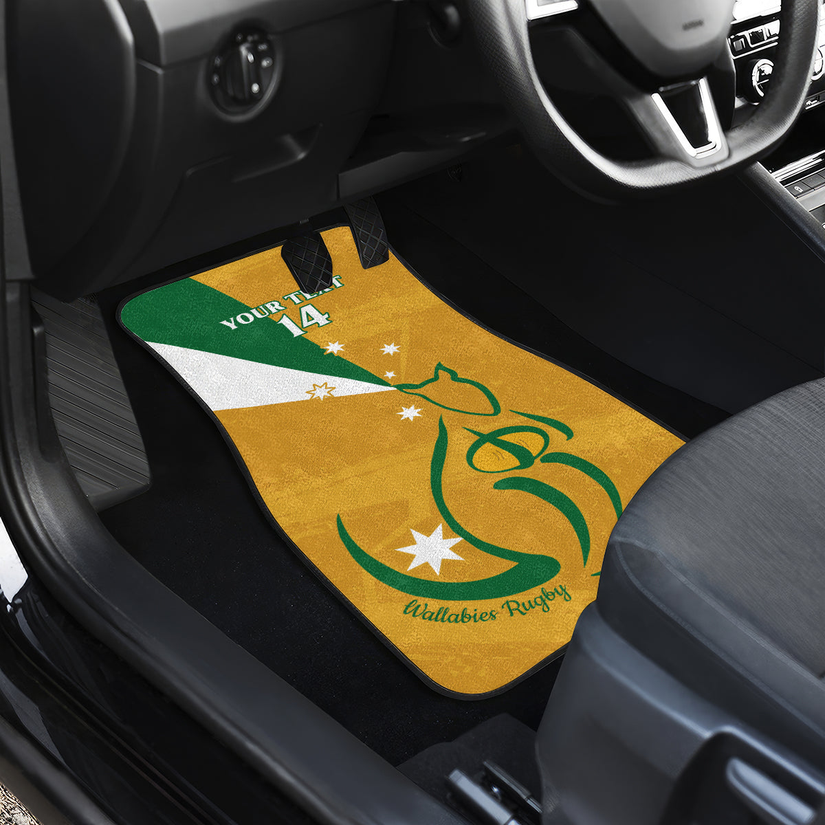 Custom Australia Rugby Car Mats 2024 Wallabies Grunge Style