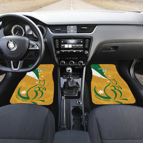 Custom Australia Rugby Car Mats 2024 Wallabies Grunge Style