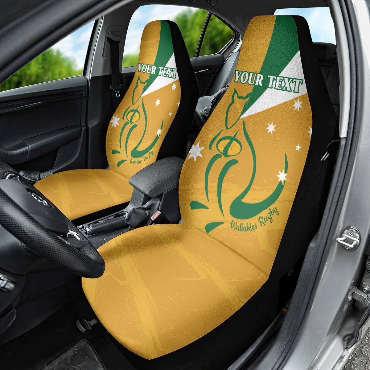 Custom Australia Rugby Car Seat Cover 2024 Wallabies Grunge Style