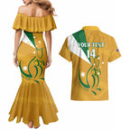 Custom Australia Rugby Couples Matching Mermaid Dress and Hawaiian Shirt 2024 Wallabies Grunge Style
