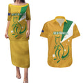 Custom Australia Rugby Couples Matching Puletasi and Hawaiian Shirt 2024 Wallabies Grunge Style
