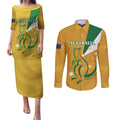 Custom Australia Rugby Couples Matching Puletasi and Long Sleeve Button Shirt 2024 Wallabies Grunge Style