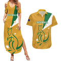 Custom Australia Rugby Couples Matching Summer Maxi Dress and Hawaiian Shirt 2024 Wallabies Grunge Style
