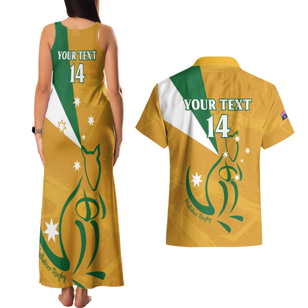 Custom Australia Rugby Couples Matching Tank Maxi Dress and Hawaiian Shirt 2024 Wallabies Grunge Style