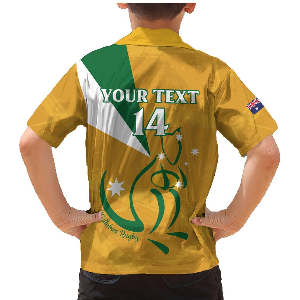 Custom Australia Rugby Family Matching Mermaid Dress and Hawaiian Shirt 2024 Wallabies Grunge Style