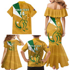 Custom Australia Rugby Family Matching Mermaid Dress and Hawaiian Shirt 2024 Wallabies Grunge Style