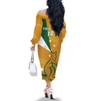 Custom Australia Rugby Family Matching Off The Shoulder Long Sleeve Dress and Hawaiian Shirt 2024 Wallabies Grunge Style