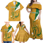Custom Australia Rugby Family Matching Off Shoulder Maxi Dress and Hawaiian Shirt 2024 Wallabies Grunge Style