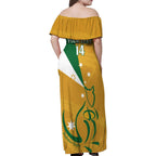 Custom Australia Rugby Family Matching Off Shoulder Maxi Dress and Hawaiian Shirt 2024 Wallabies Grunge Style