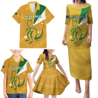 Custom Australia Rugby Family Matching Puletasi and Hawaiian Shirt 2024 Wallabies Grunge Style