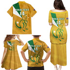 Custom Australia Rugby Family Matching Puletasi and Hawaiian Shirt 2024 Wallabies Grunge Style