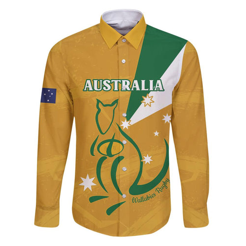 Custom Australia Rugby Family Matching Puletasi and Hawaiian Shirt 2024 Wallabies Grunge Style