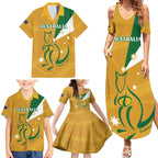 Custom Australia Rugby Family Matching Summer Maxi Dress and Hawaiian Shirt 2024 Wallabies Grunge Style