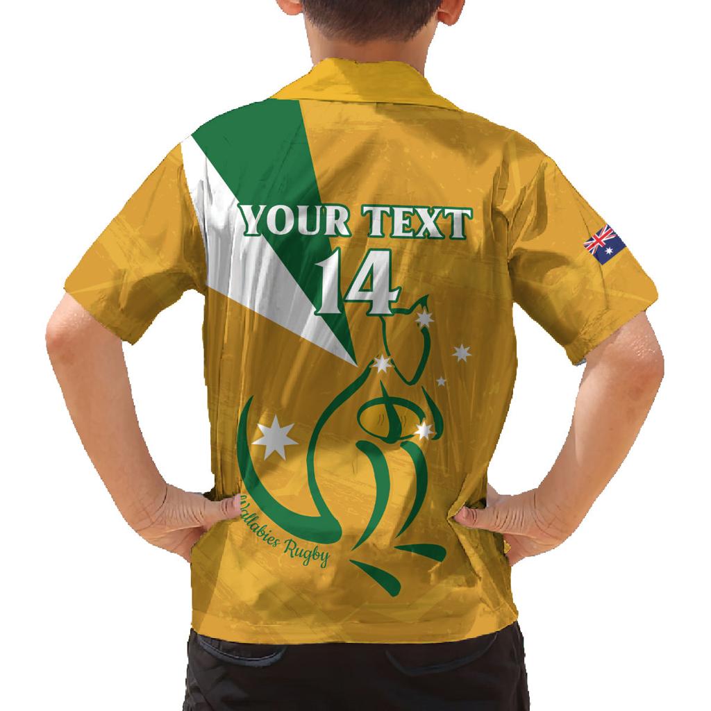Custom Australia Rugby Family Matching Summer Maxi Dress and Hawaiian Shirt 2024 Wallabies Grunge Style