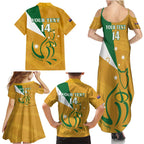 Custom Australia Rugby Family Matching Summer Maxi Dress and Hawaiian Shirt 2024 Wallabies Grunge Style