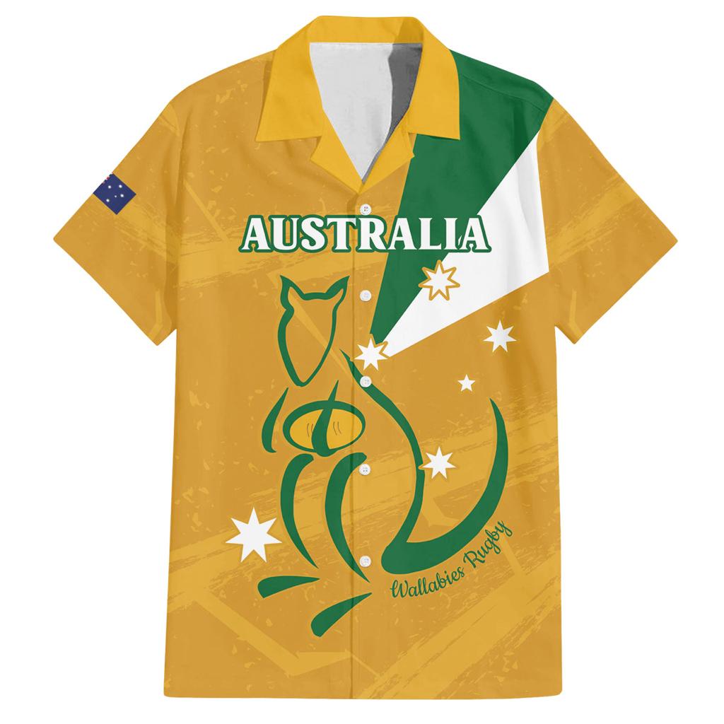 Custom Australia Rugby Family Matching Tank Maxi Dress and Hawaiian Shirt 2024 Wallabies Grunge Style