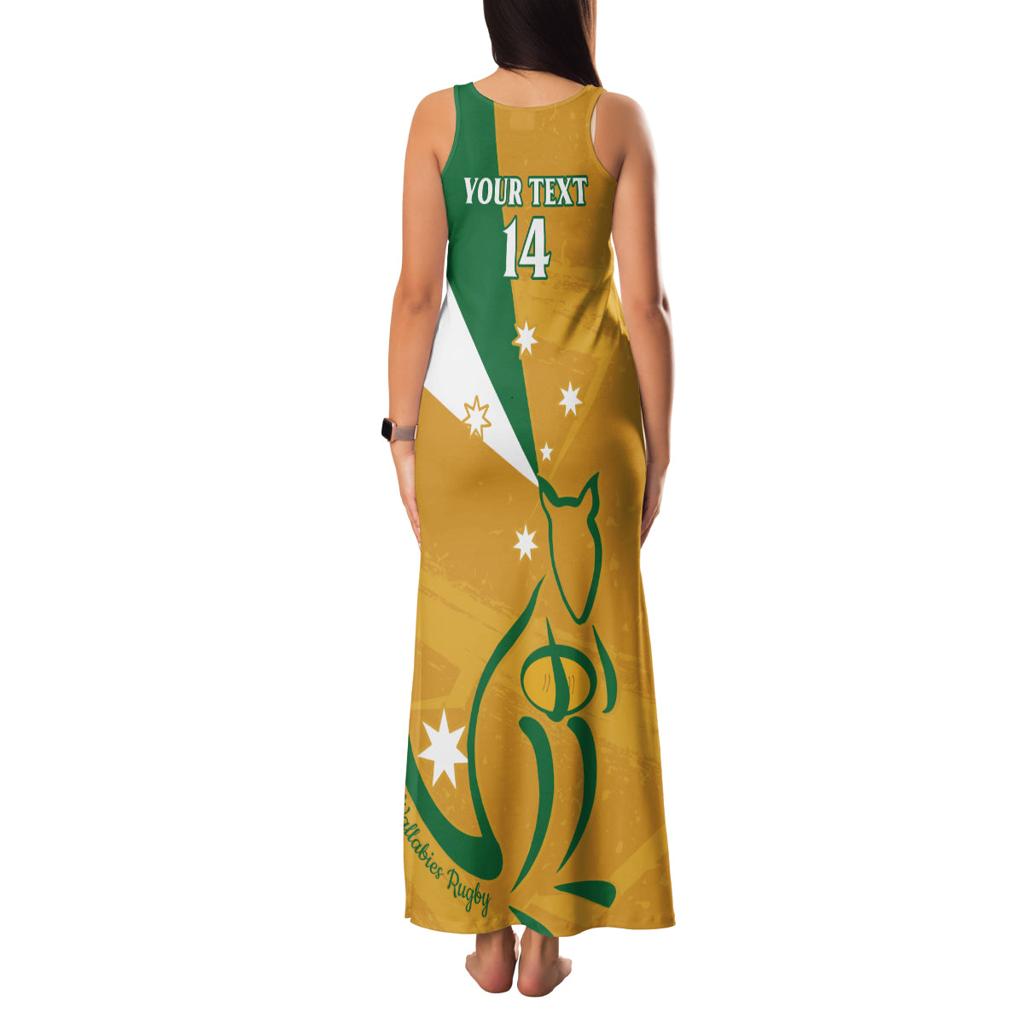Custom Australia Rugby Family Matching Tank Maxi Dress and Hawaiian Shirt 2024 Wallabies Grunge Style