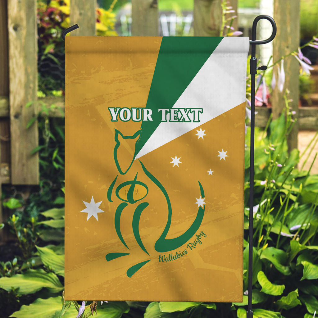 Custom Australia Rugby Garden Flag 2024 Wallabies Grunge Style
