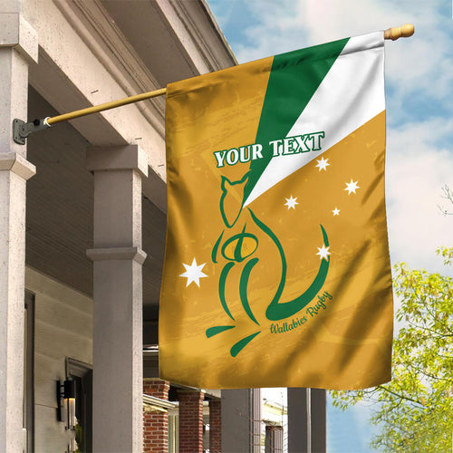 Custom Australia Rugby Garden Flag 2024 Wallabies Grunge Style