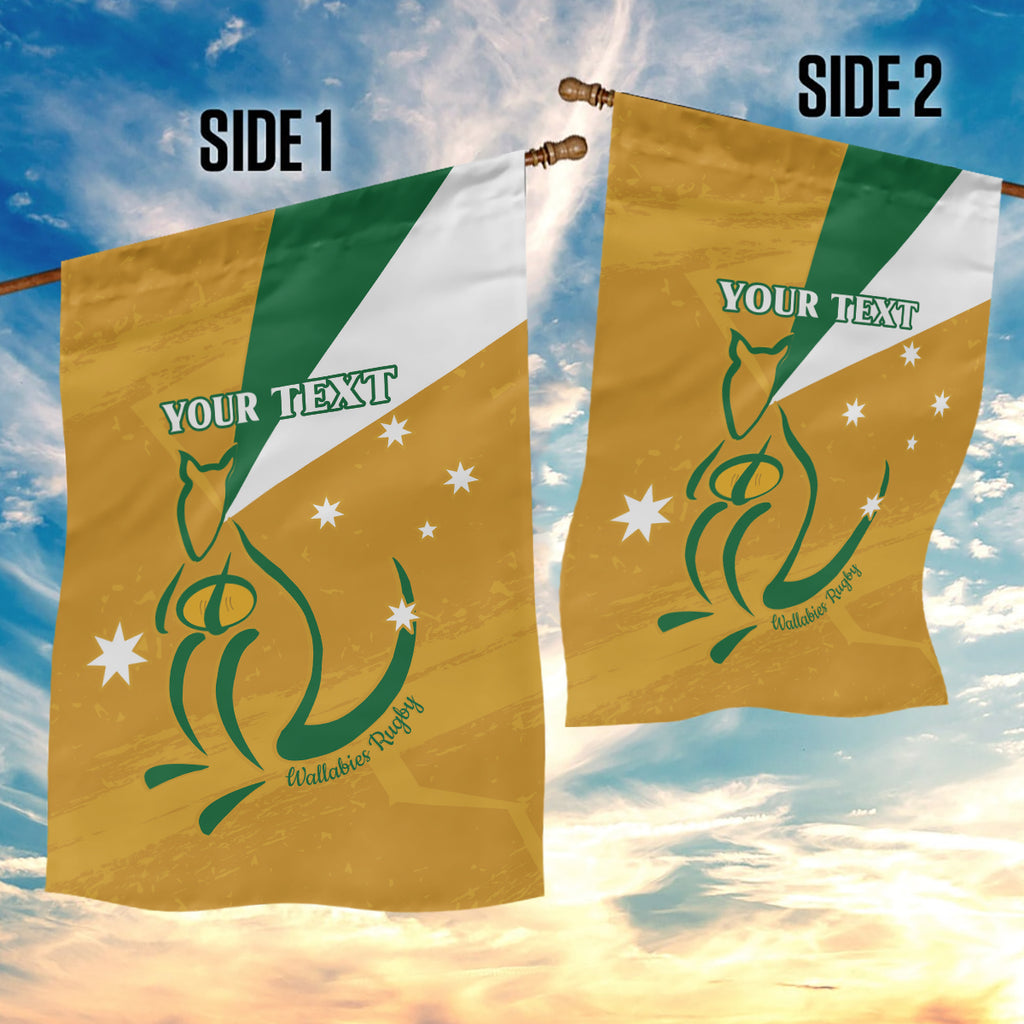 Custom Australia Rugby Garden Flag 2024 Wallabies Grunge Style