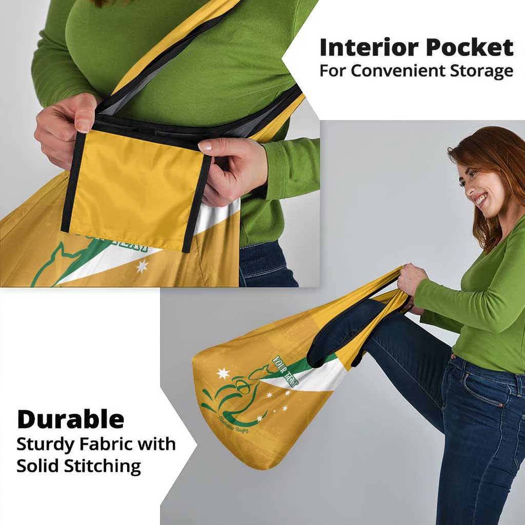 Custom Australia Rugby Grocery Bag Wallabies Grunge Style