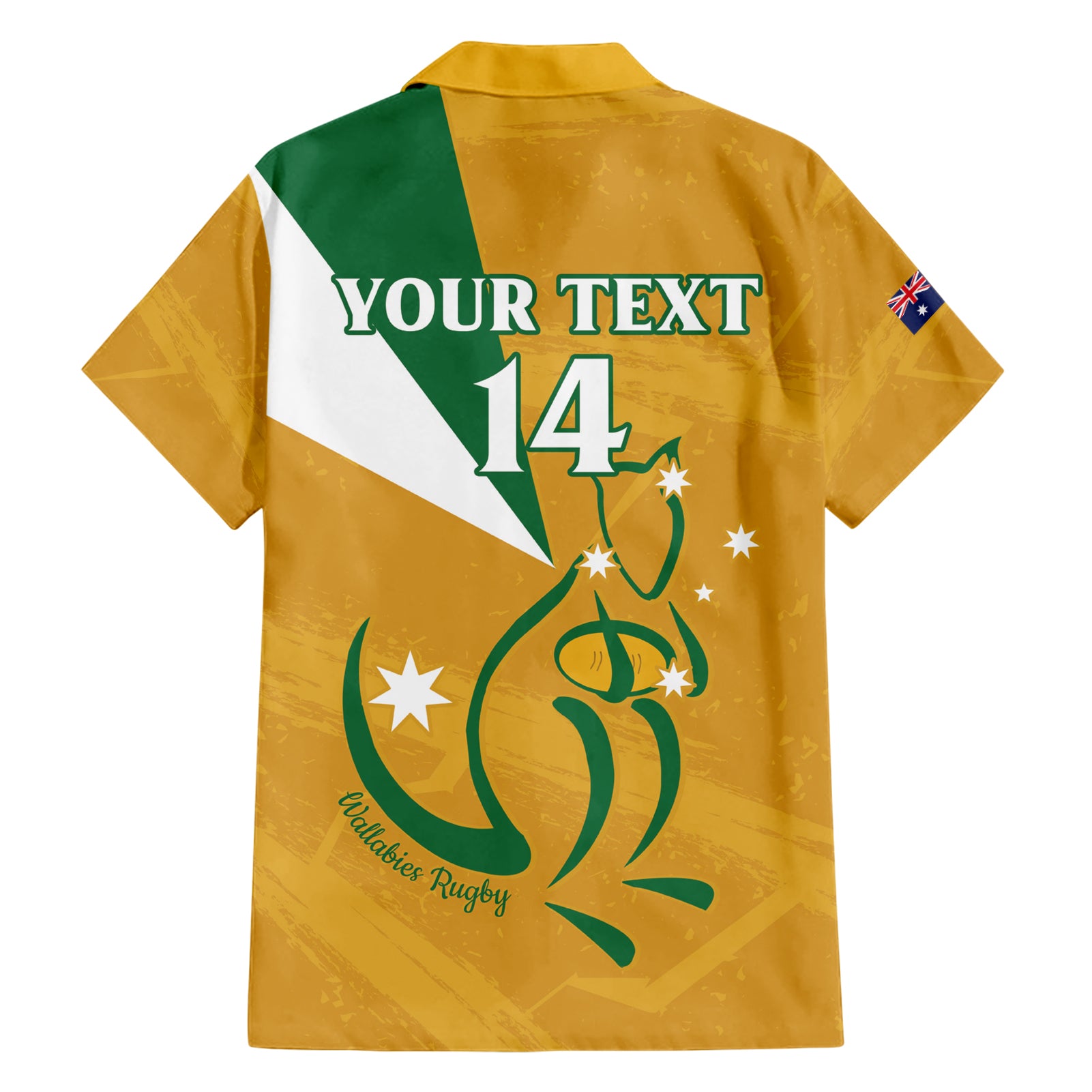 Custom Australia Rugby Hawaiian Shirt 2024 Wallabies Grunge Style