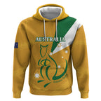 Custom Australia Rugby Hoodie 2024 Wallabies Grunge Style