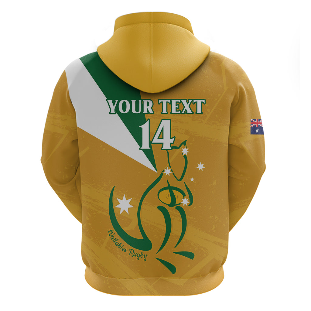 Custom Australia Rugby Hoodie 2024 Wallabies Grunge Style