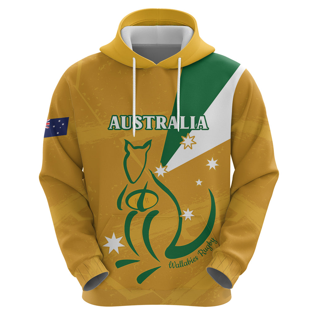 Custom Australia Rugby Hoodie 2024 Wallabies Grunge Style
