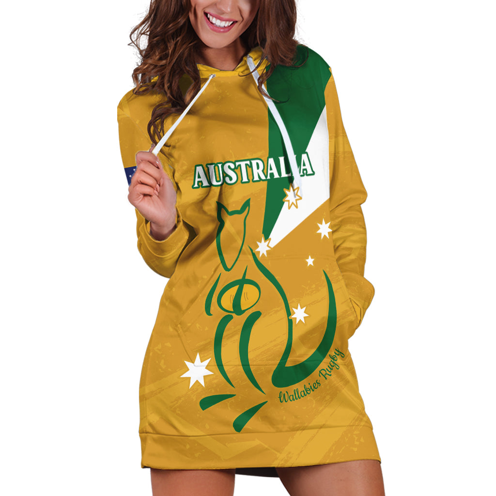 Custom Australia Rugby Hoodie Dress 2024 Wallabies Grunge Style
