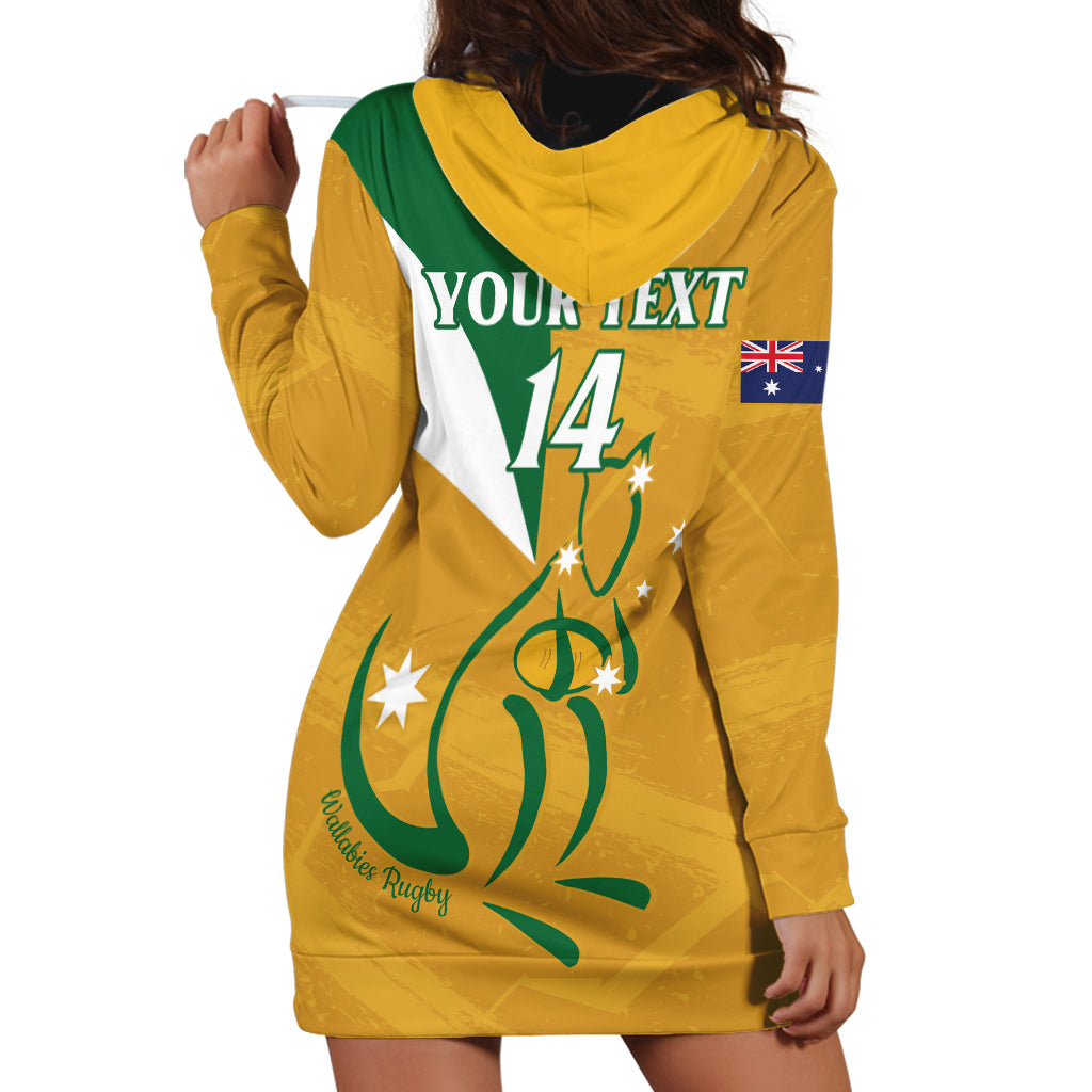 Custom Australia Rugby Hoodie Dress 2024 Wallabies Grunge Style