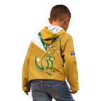 Custom Australia Rugby Kid Hoodie 2024 Wallabies Grunge Style