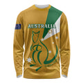 Custom Australia Rugby Long Sleeve Shirt 2024 Wallabies Grunge Style