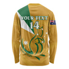 Custom Australia Rugby Long Sleeve Shirt 2024 Wallabies Grunge Style