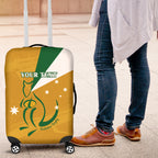 Custom Australia Rugby Luggage Cover 2024 Wallabies Grunge Style