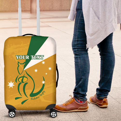 Custom Australia Rugby Luggage Cover 2024 Wallabies Grunge Style