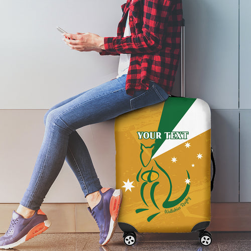 Custom Australia Rugby Luggage Cover 2024 Wallabies Grunge Style