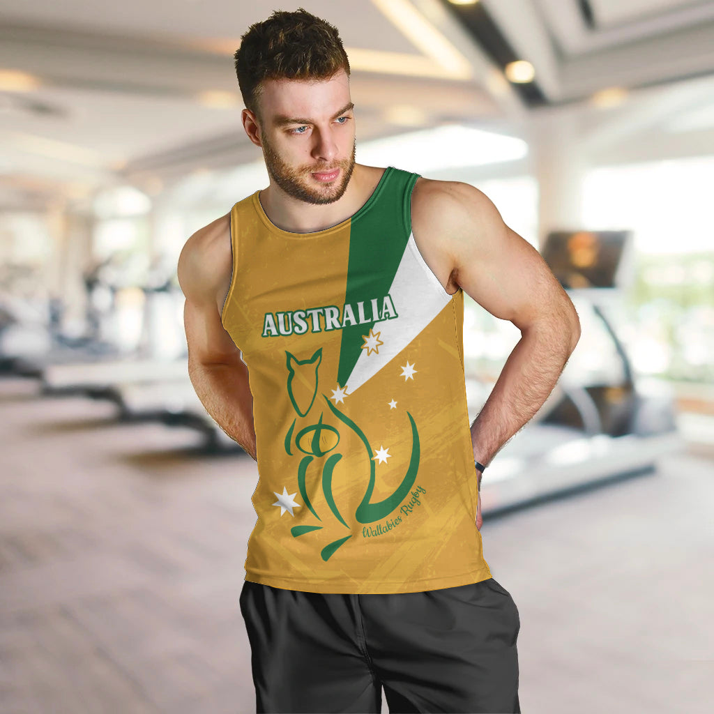 Custom Australia Rugby Men Tank Top 2024 Wallabies Grunge Style