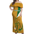 Custom Australia Rugby Off Shoulder Maxi Dress 2024 Wallabies Grunge Style