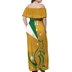 Custom Australia Rugby Off Shoulder Maxi Dress 2024 Wallabies Grunge Style