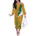 Custom Australia Rugby Off The Shoulder Long Sleeve Dress 2024 Wallabies Grunge Style