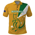 Custom Australia Rugby Polo Shirt 2024 Wallabies Grunge Style